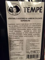 Saucisse jambon tranches fines Tempe