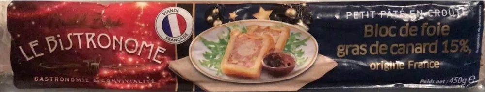 Petit pâté en croûte bloc de foie gras de canard 15%