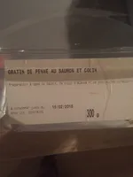 Gratin de penne au saumon et colin