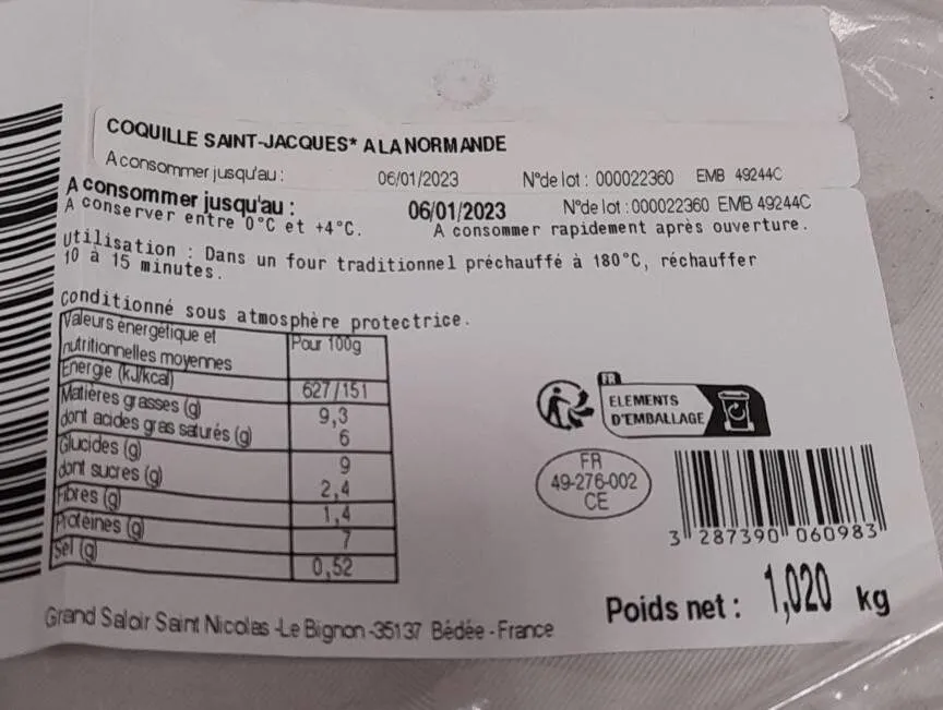 Coquille saint Jacques à la normande