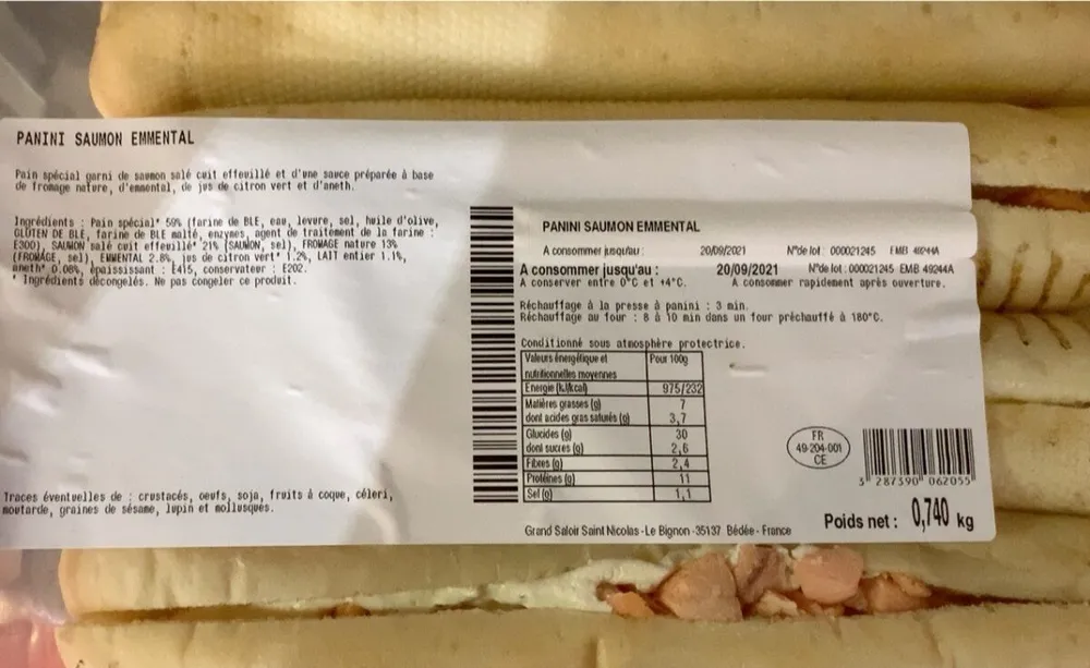 Panini saumon emmental