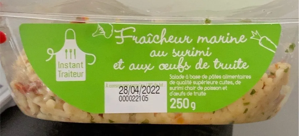 Fraicheur marine au surimi et oeufs de truite