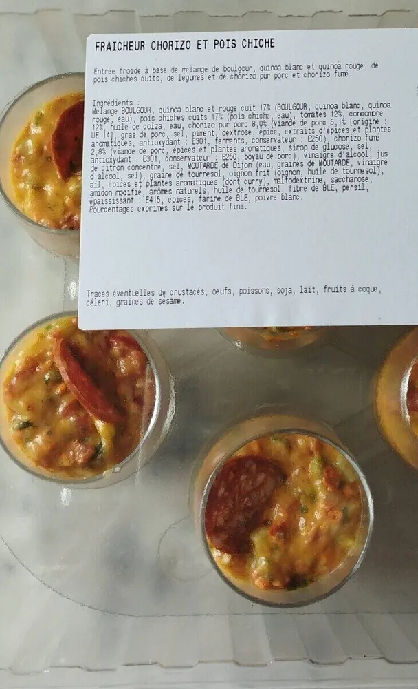 Fraîcheur chorizo et pois chiches