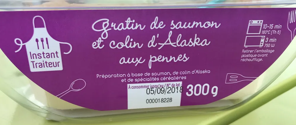 Gratin De Saumon Et Colin D'alaska Aux Pennes