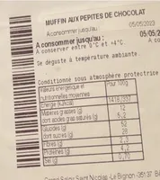 Muffin aux pepites de chocolat