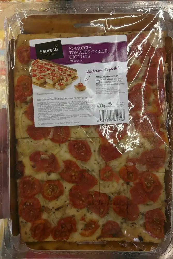 Focaccia Tomates Cerise, Oignons