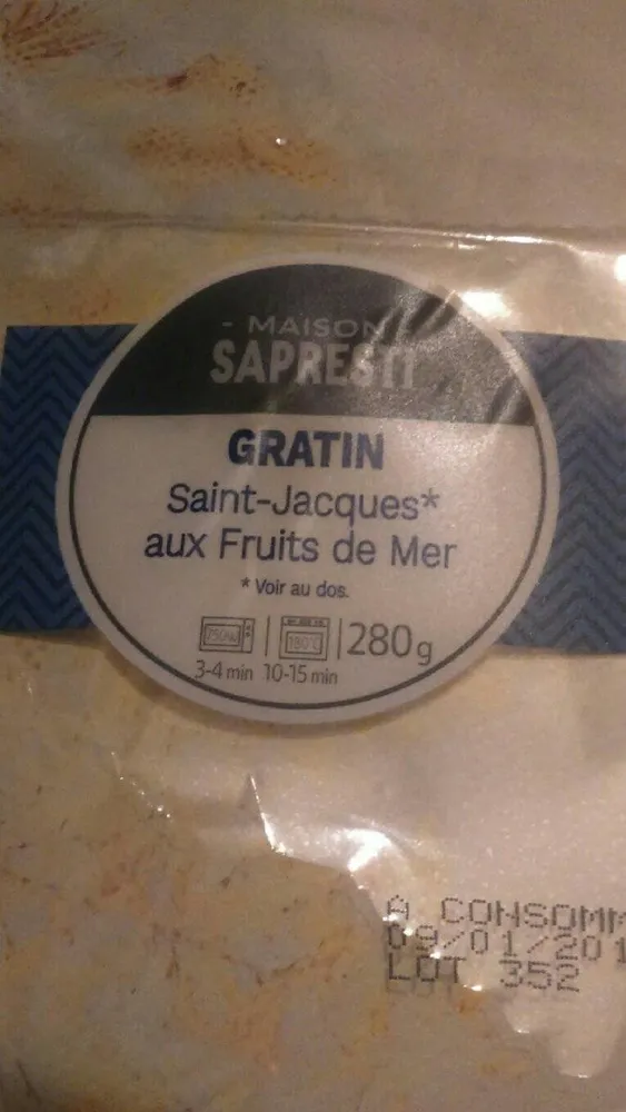 Gratin saint Jacques aux fruits de mer