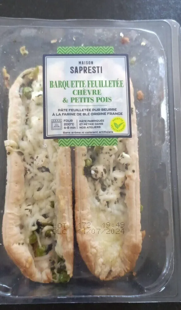 Feuilleté chèvre petit pois