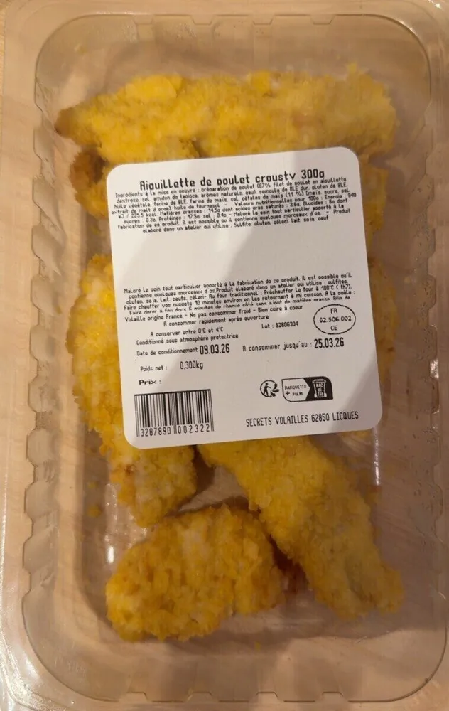 Aiguillettes de poulet crousty