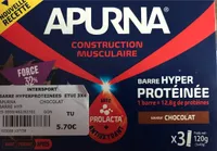 Apurna Barre Hyperprotéinée Chocolat - Etui 3X40G