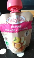 Purée de pommes, bananes et jus d'orange bio