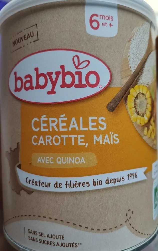 Céréales carotte maïs avec quinoa