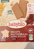 Biscuits multicéréales (avoine, blé et riz) cacao