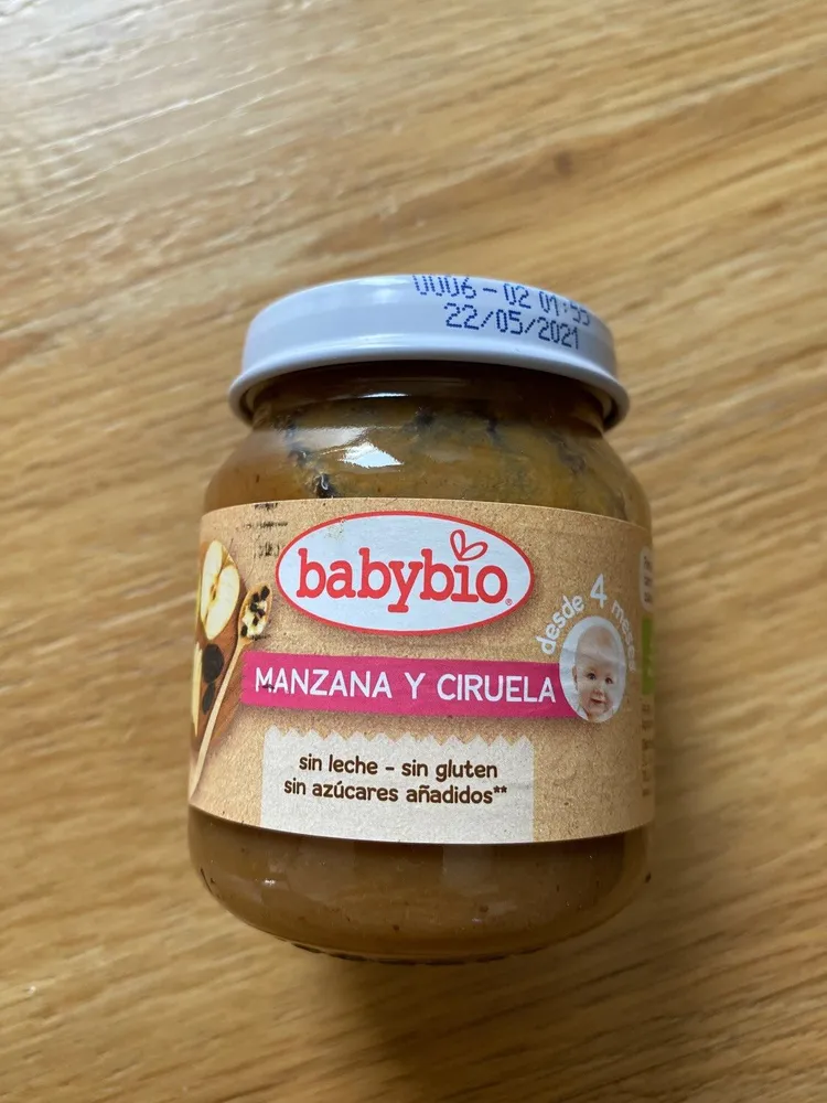 Tarrito de manzana y ciruela ecológico sin gluten