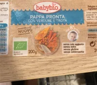 Pappa pronta con verdure e trota