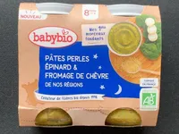 Pâtes perles épinard fromage de chèvre de nos régions