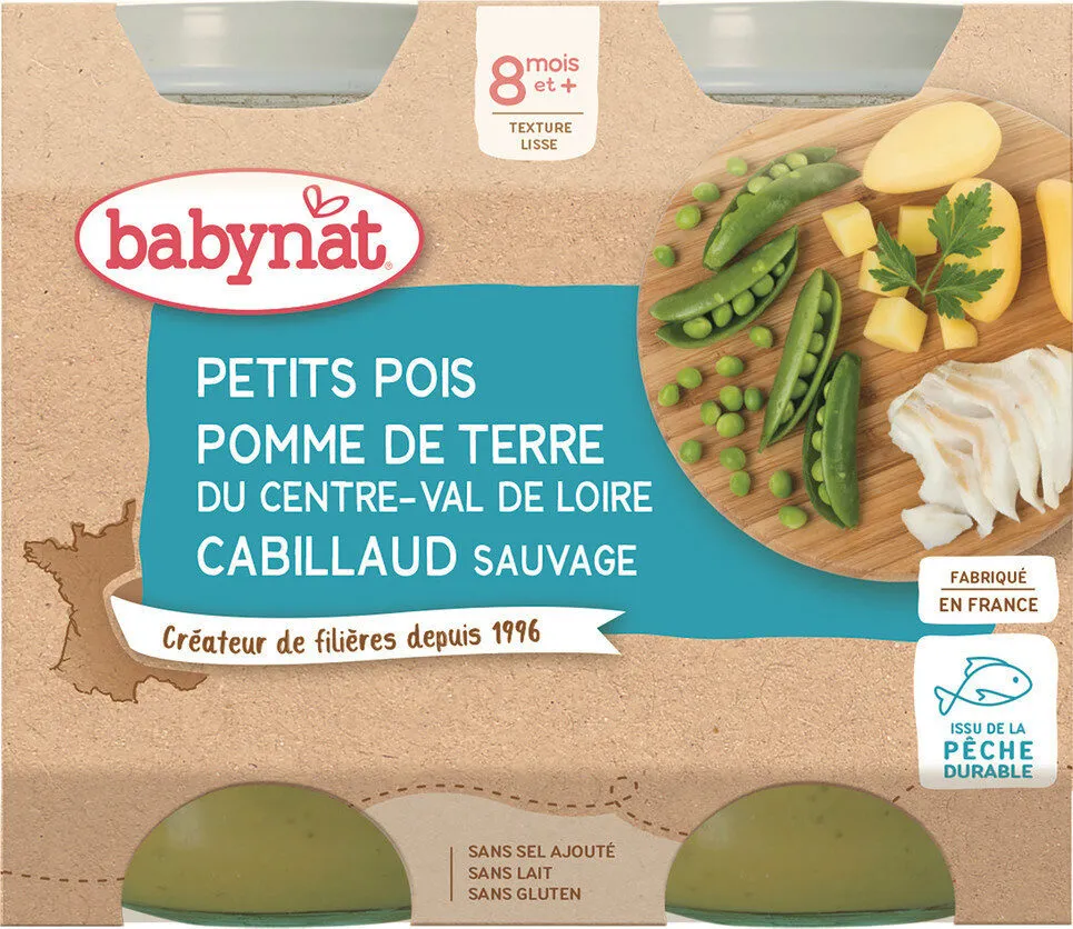 Pots Petits Pois Pomme de terre Cabillaud