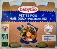 Petits pois, maïs et riz, dès 6 mois, certifié AB