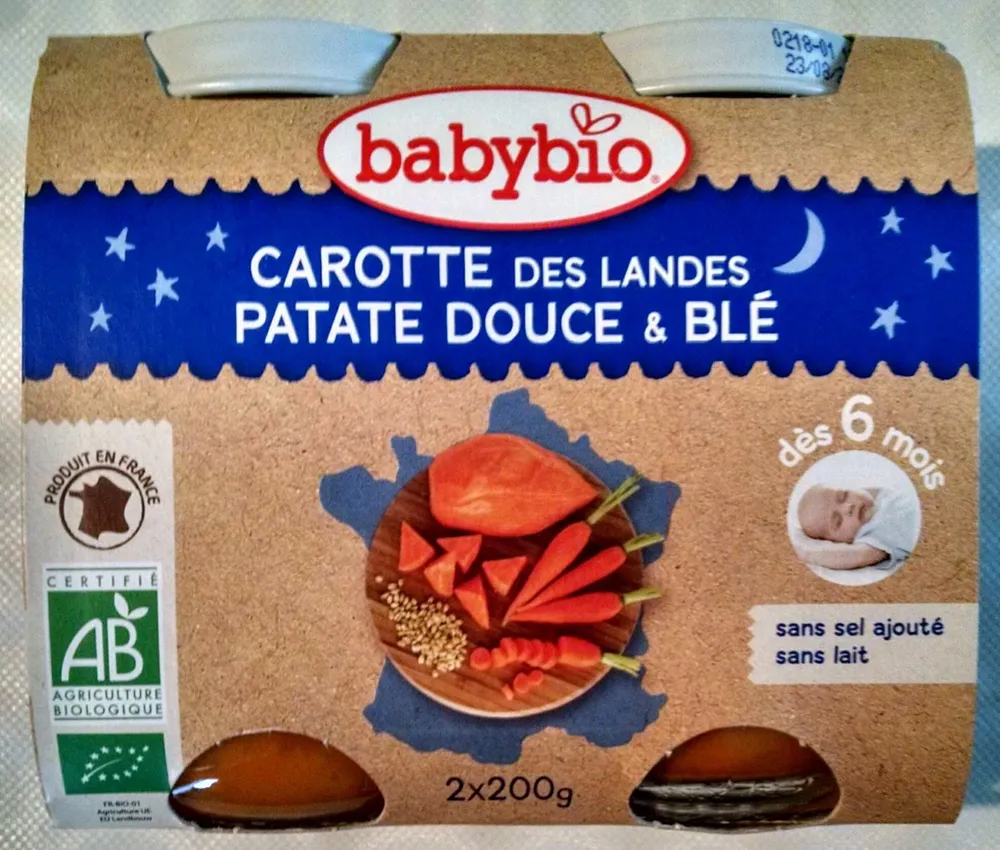 Blé et légumes variés, dès 6 mois, certifié AB
