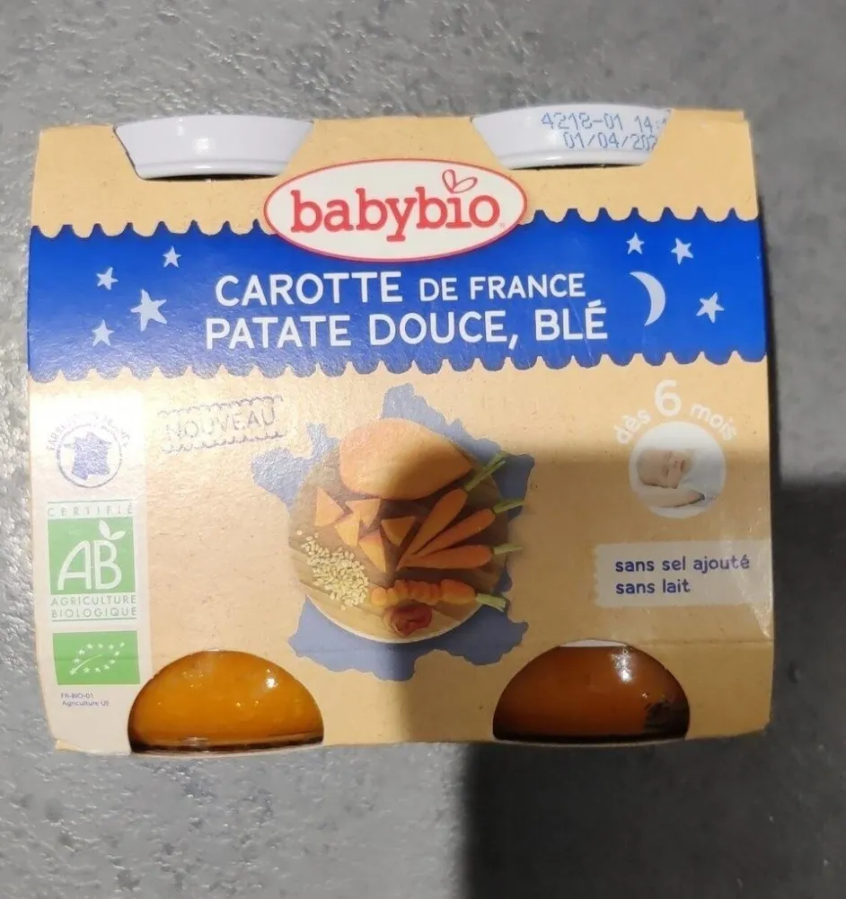 Carottes, patate douce, blé