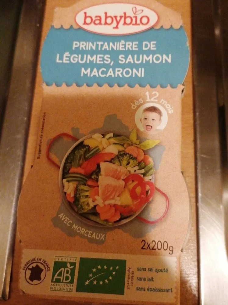 Printanière de legumes, saumon macaroni