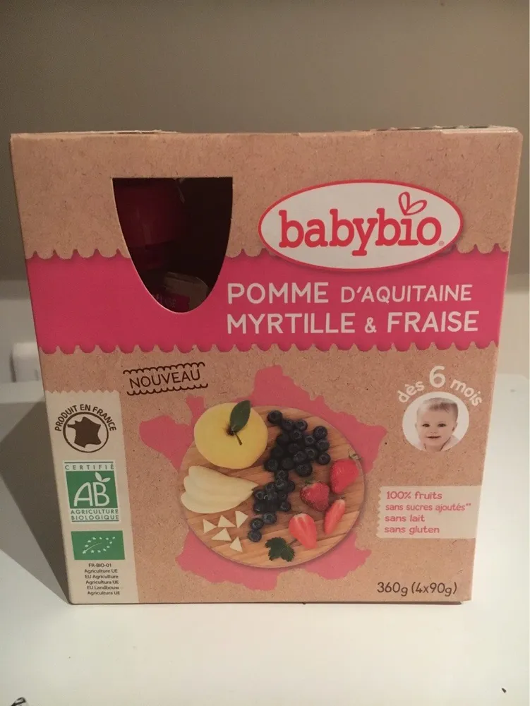 Pomme d'aquitaine, myrtille, fraise