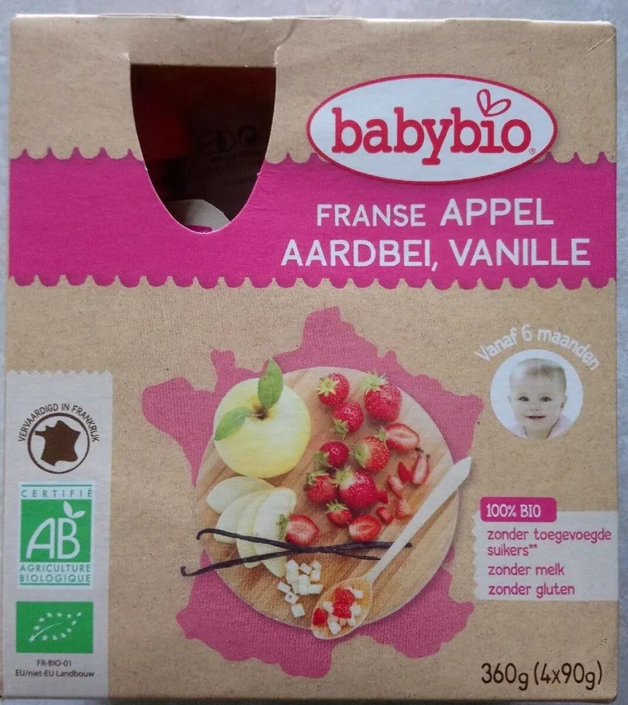 Babybio pomme, fraise, vanille