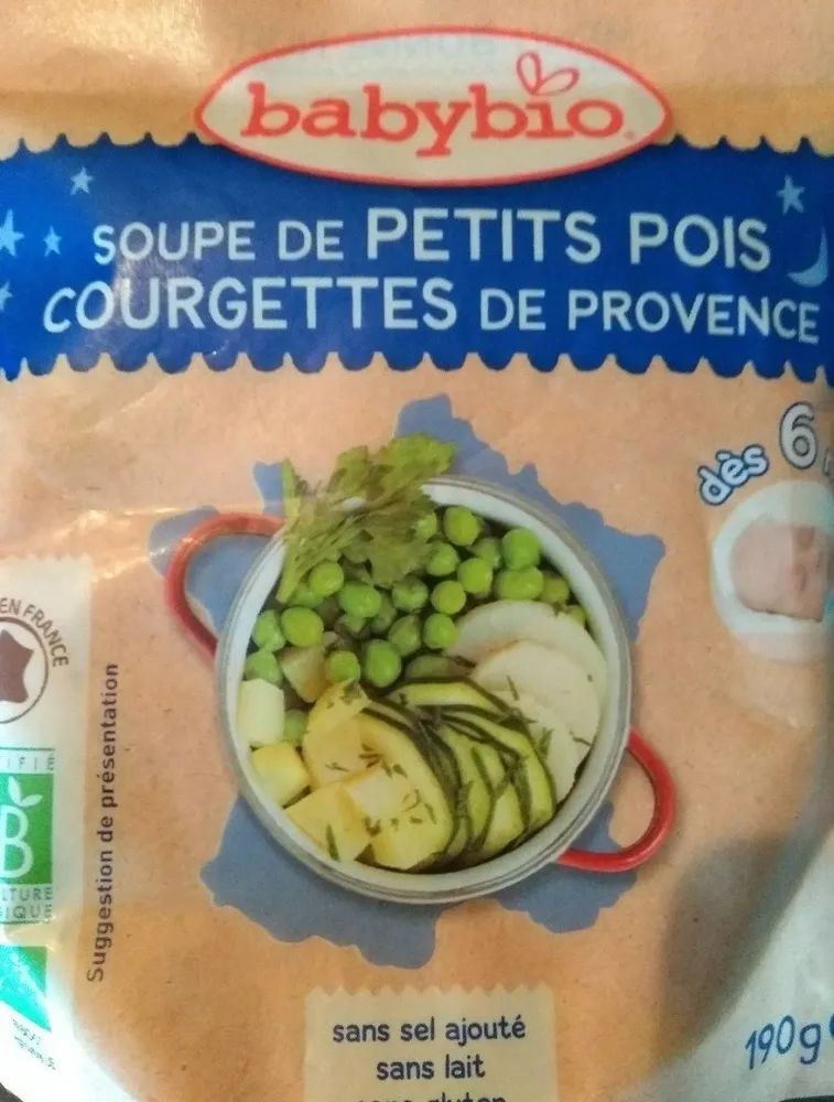 Soupe petits pois courgettes de Provence
