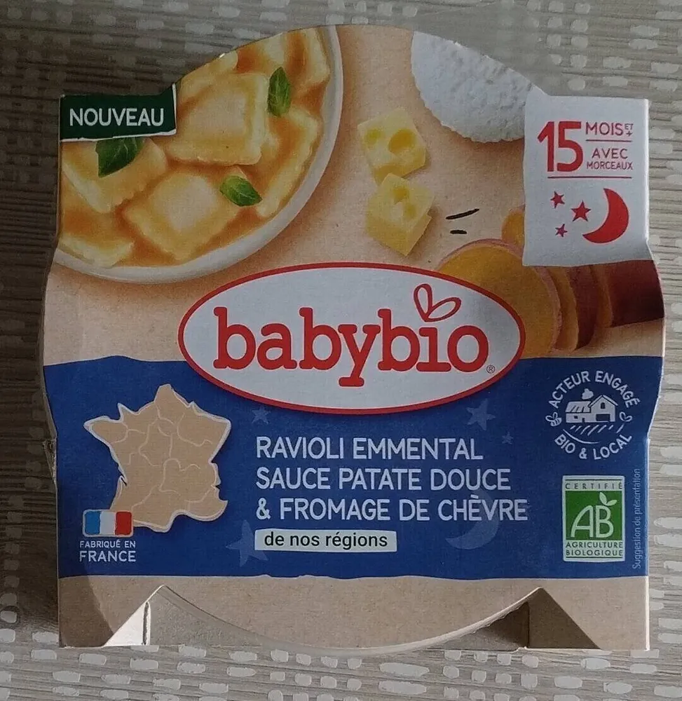 Ravioli emmental à la sauce patate douce et fromage de chèvre