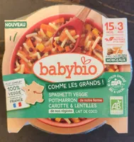 Spaghetti veggie potimarron carotte & lentilles, lait de coco