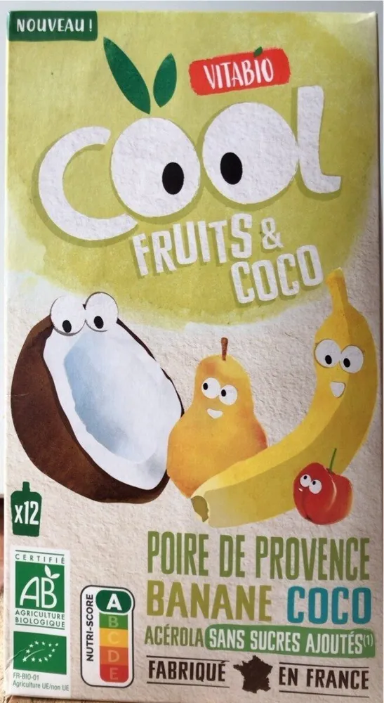 Compote poire de provence banane coco acérola