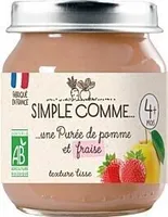 Une purée de pomme et fraise