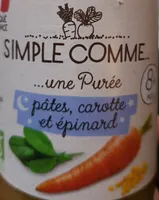 ...une Purée pâtes, carotte et épinard