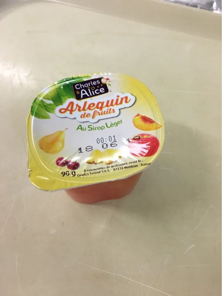 Arlequin DE fruits au sirop léger
