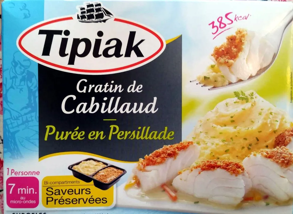 Gratin de Cabillaud-Purée en persillade, Surgelé