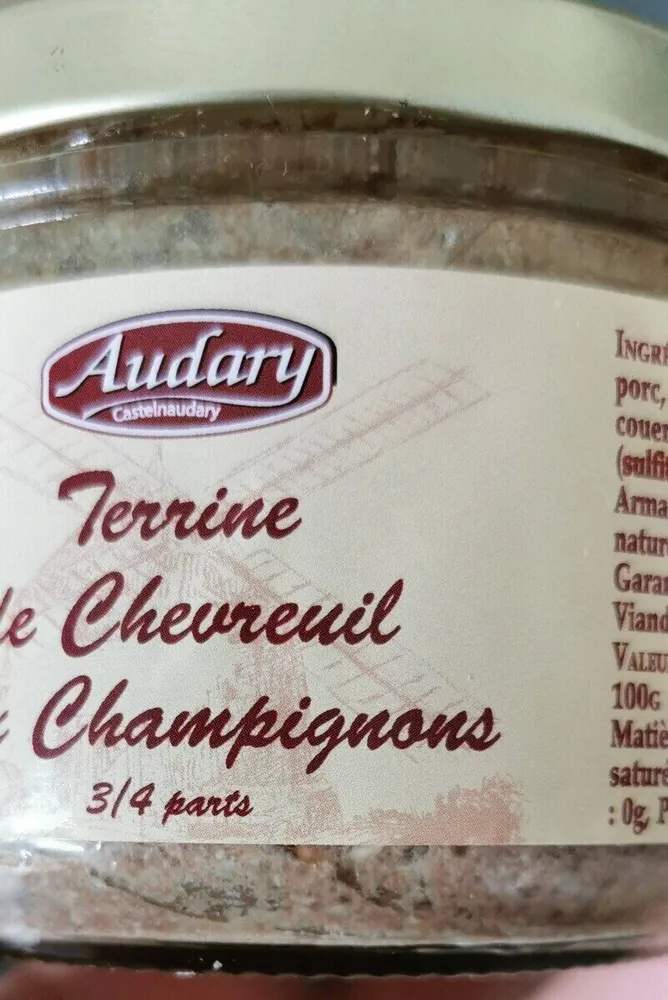 Terrine de chevreuil aux champigno's