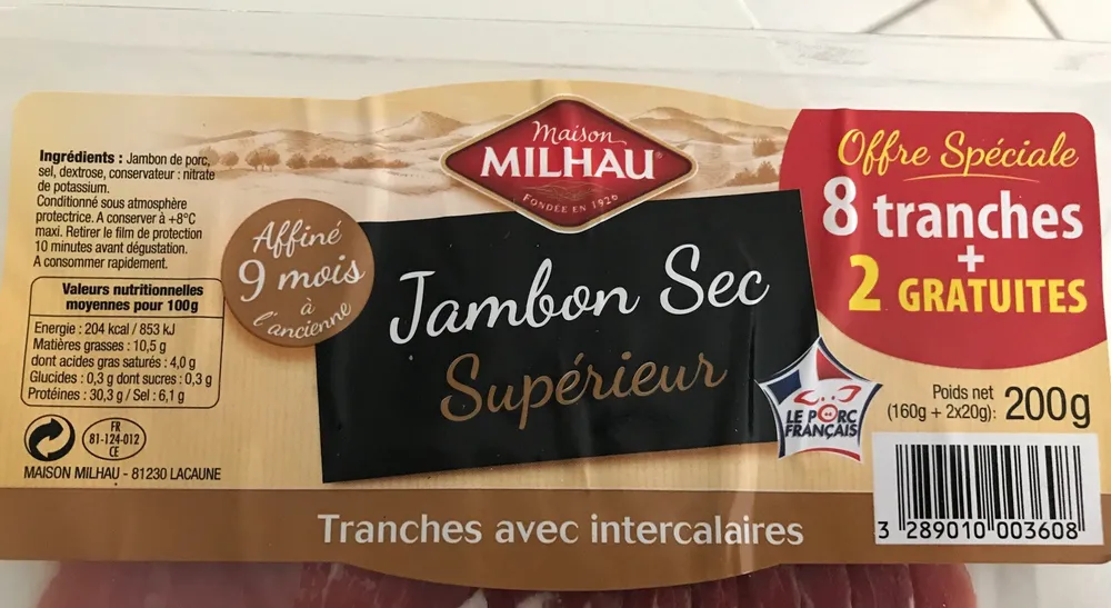 Jambon sec superieur