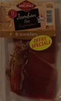 Jambon sec supérieur 8 tranches