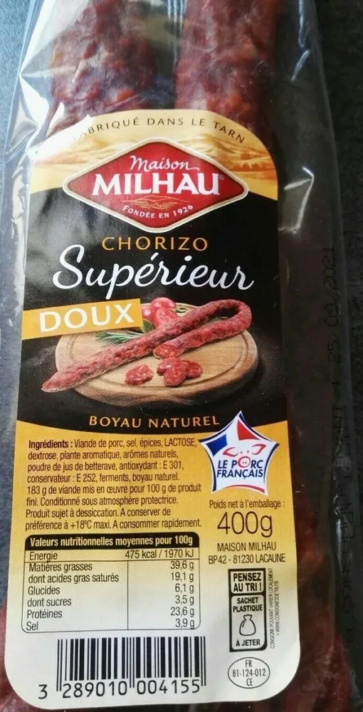 Chorizo supérieur doux