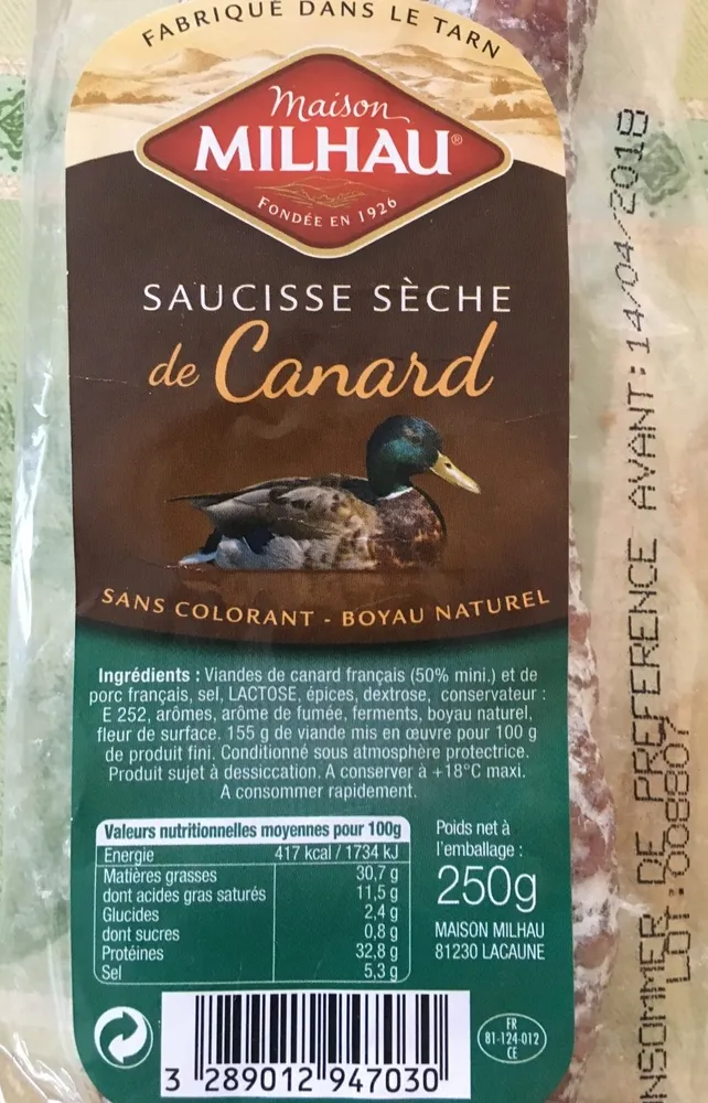 Saucisse Sèche de Canard