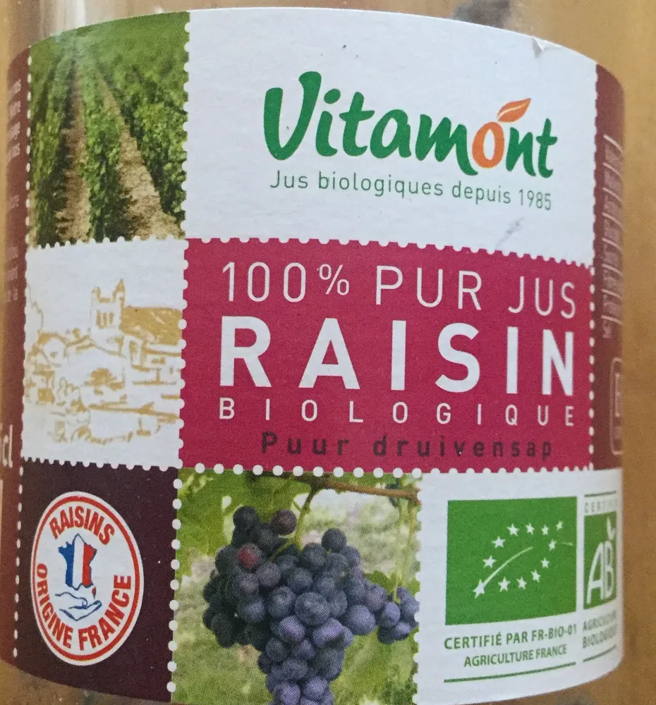 100% pur jus raisin biologique