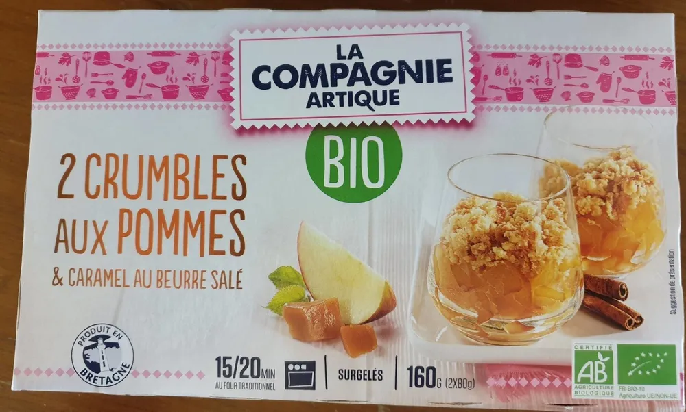 2 crumbles aux pommes & carmel au beurre salé