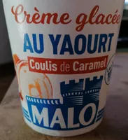 Crème glacée au yaourt coulis caramel