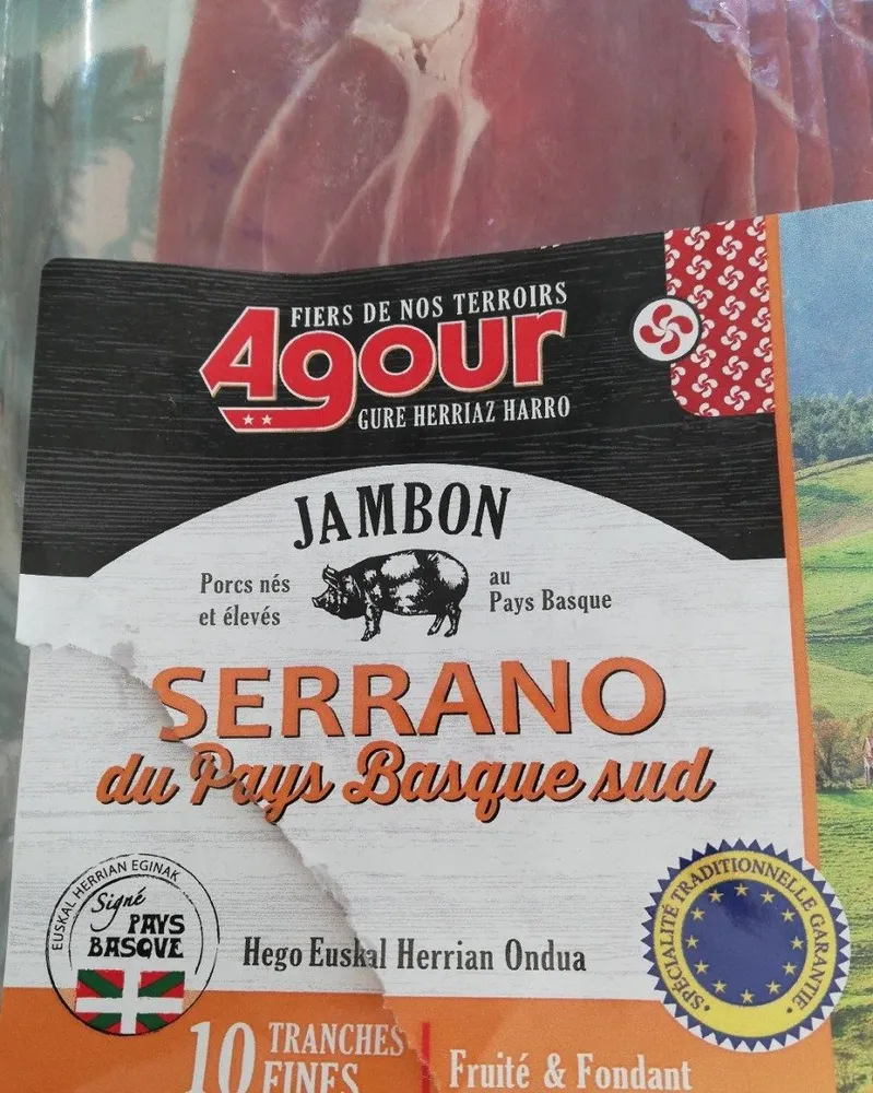 Jambon Serrano du pays Basque sud