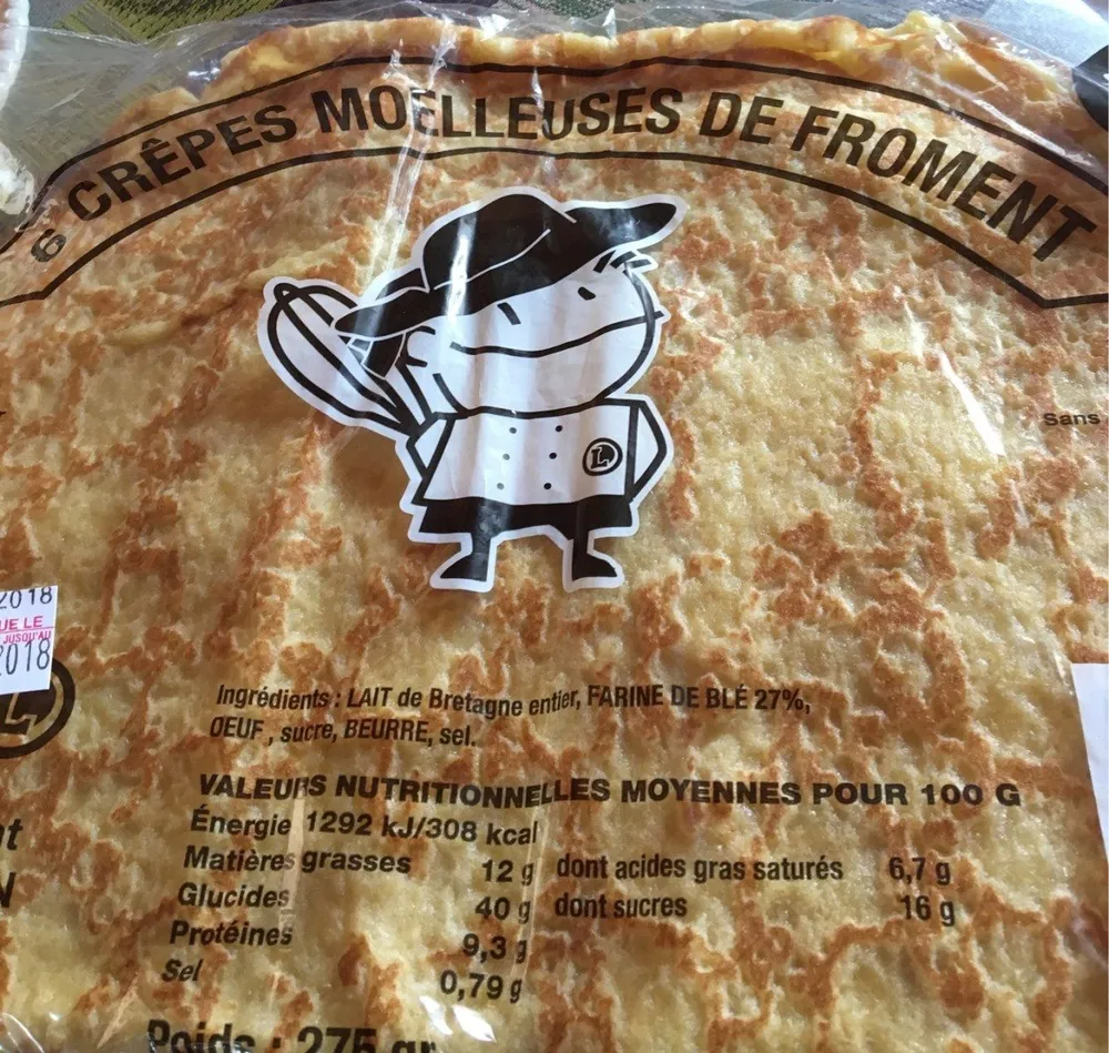 Crepes moelleuses de froment