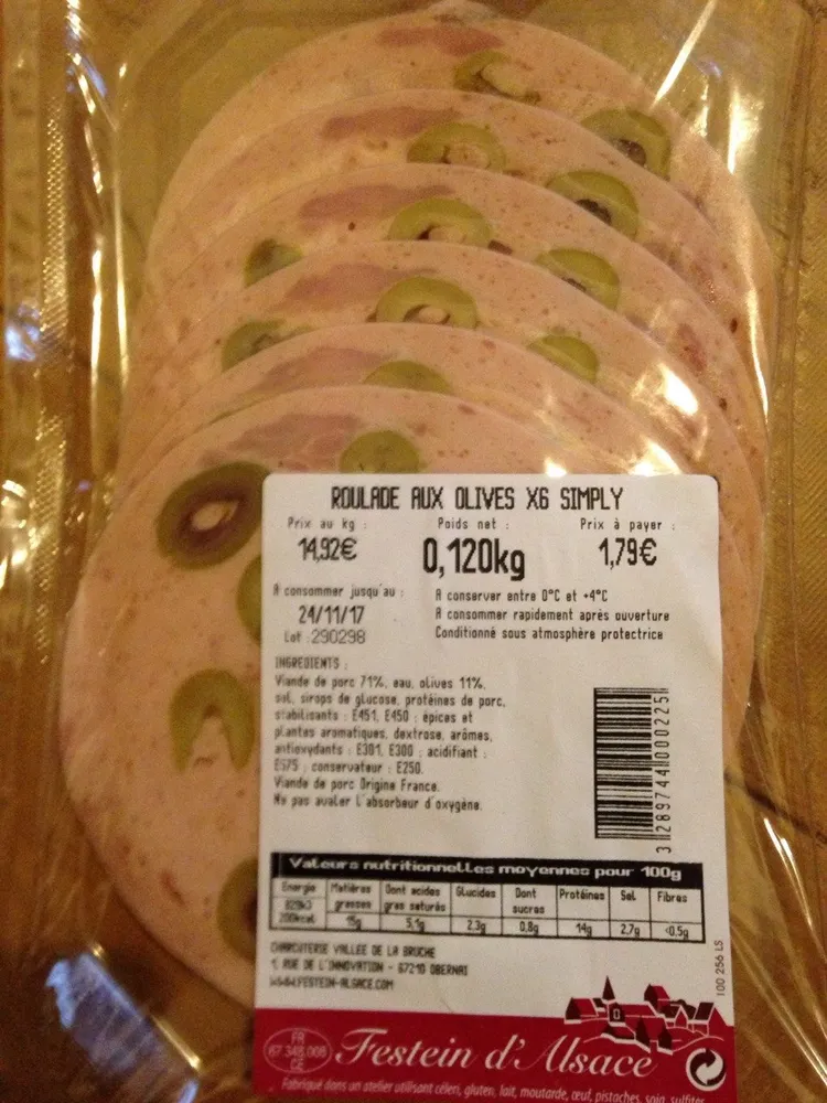 Roulade aux olives x6 simply