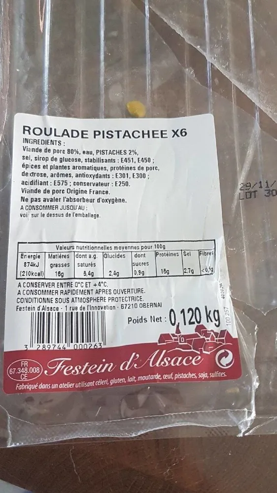 Roulade aux Pistaches