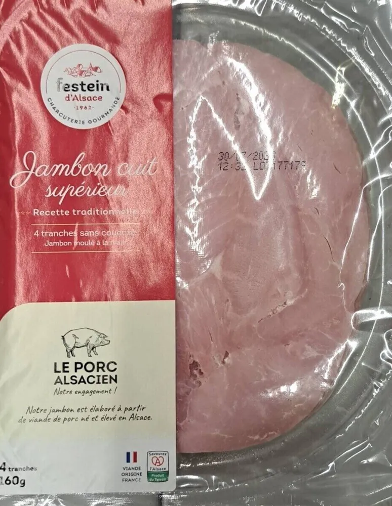 Jambon Cuit Supérieur 4 Tranches