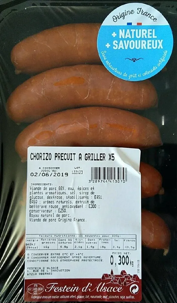 Chorizo précuit à griller