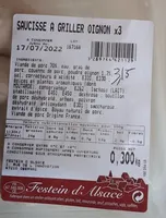 Saucisses à  griller oignon